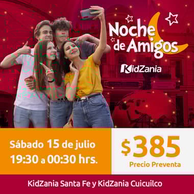 Noche de amigos en Kidzania